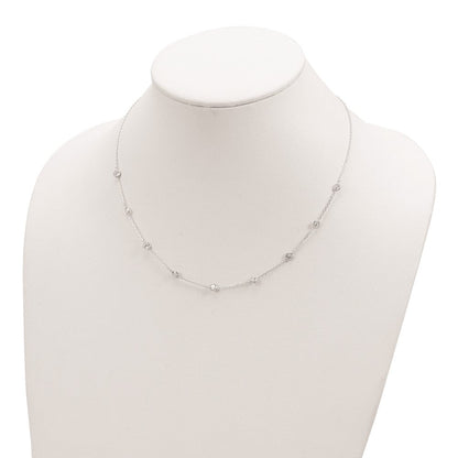 Sterlingsilber Klar 4mm 9-station Zirkonia mit 2 Zoll Verlängerung. Halskette