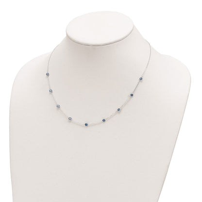Sterlingsilber 9-station Blau Zirkonia Halskette