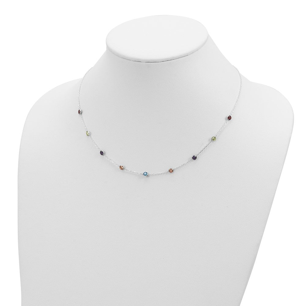 Sterlingsilber 9-station Mehrfarbig Zirkonia Halskette