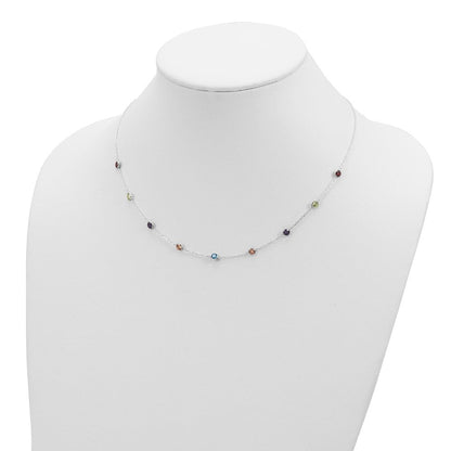 Sterlingsilber 9-station Mehrfarbig Zirkonia Halskette