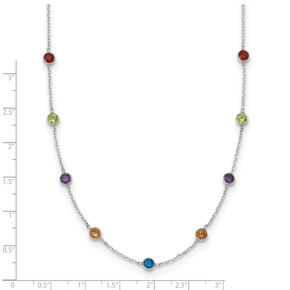 Sterlingsilber 9-station Mehrfarbig Zirkonia Halskette