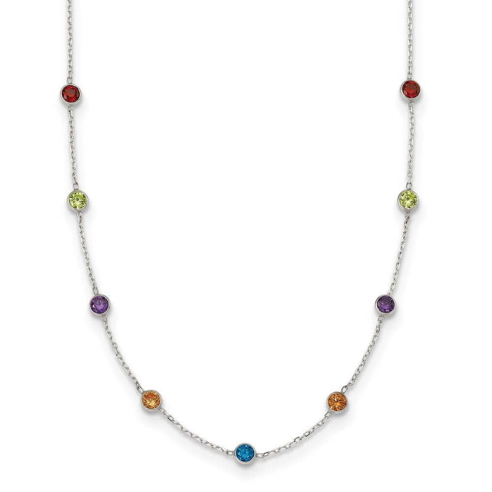 Sterlingsilber 9-station Mehrfarbig Zirkonia Halskette