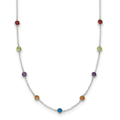 Sterlingsilber 9-station Mehrfarbig Zirkonia Halskette