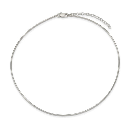 16 Zoll Sterlingsilber 1.6mm mit 2 Zoll Verlängerung Neckwire Halskette