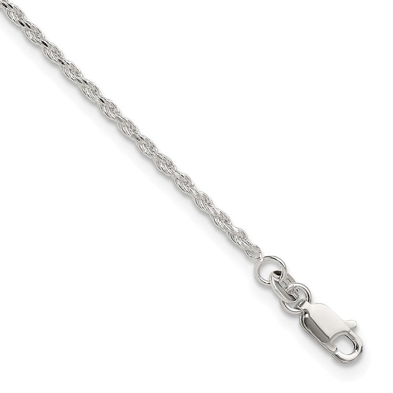 Sterlingsilber Verstellbar Diamantiert Kordel 9 Zoll Plus 1 Zoll Verlängerung. Fußkettchen