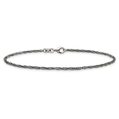 Sterlingsilber 1.45mm Antikisiert Fußkettchen