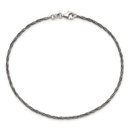 Sterlingsilber 1.45mm Antikisiert Fußkettchen