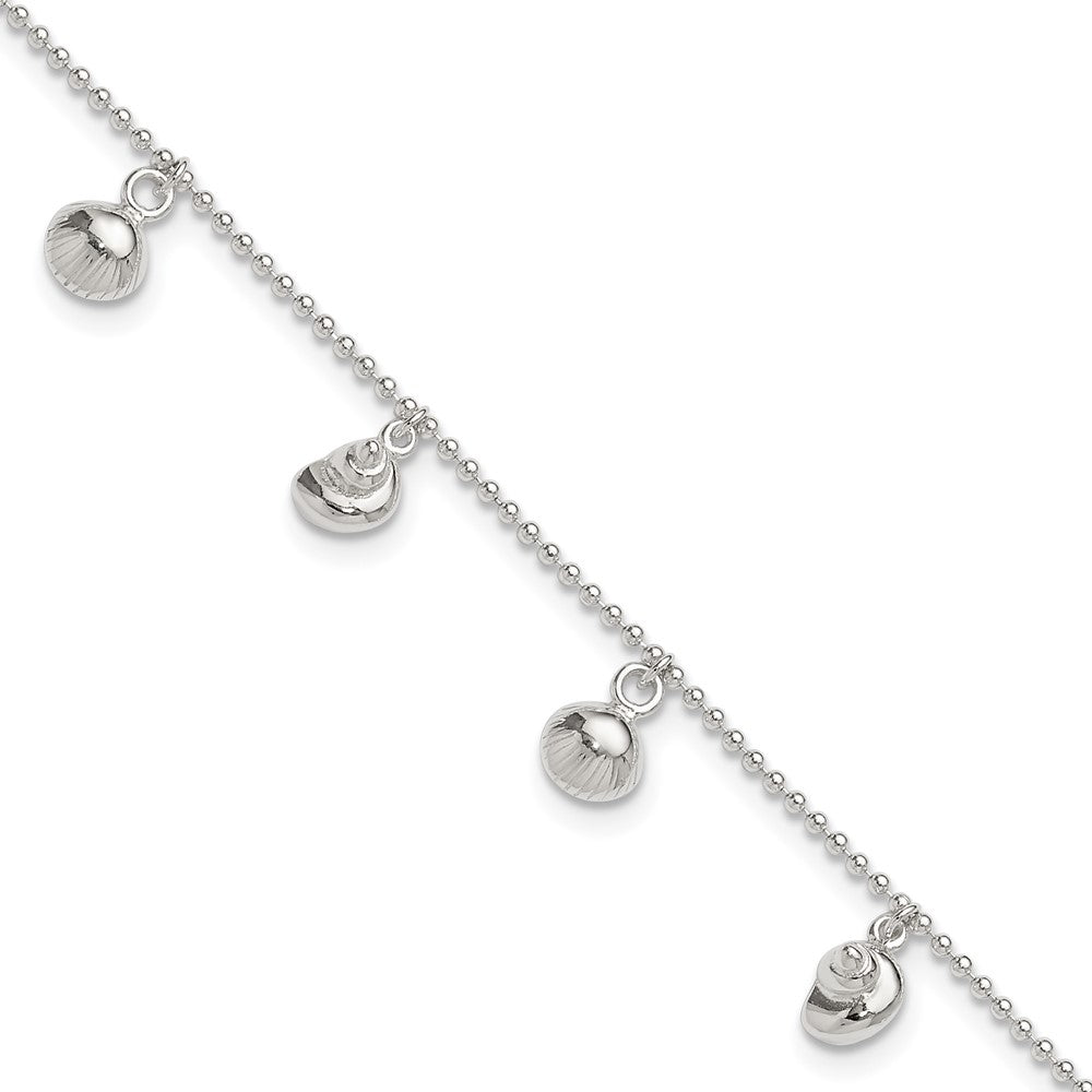 Sterlingsilber Meer Muschel 8 Zoll Plus 1 Zoll Verlängerung. Fußkettchen