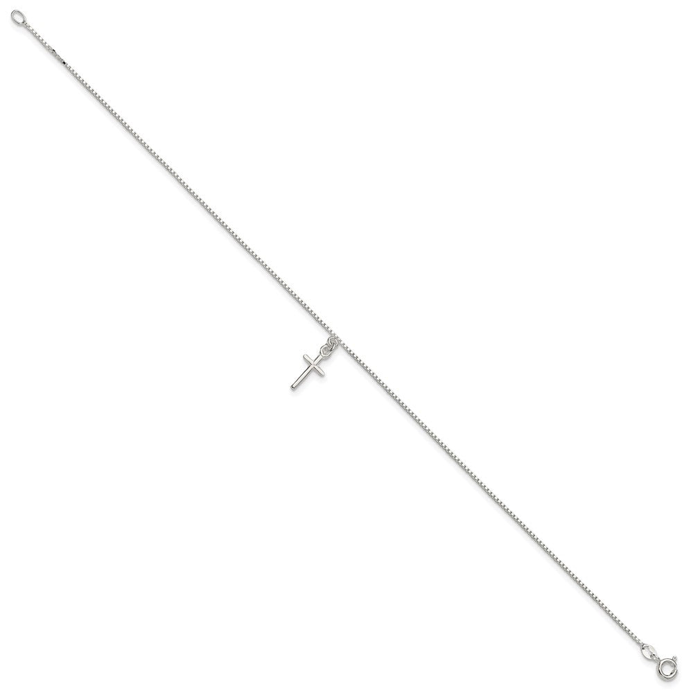 Sterlingsilber Kreuz Fußkettchen