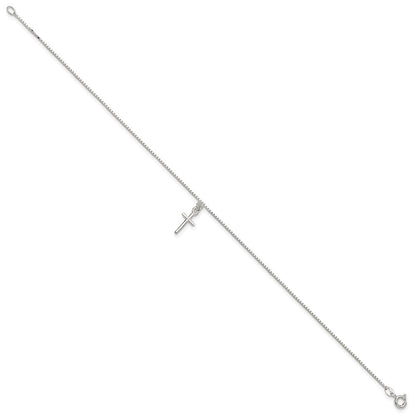 Sterlingsilber Kreuz Fußkettchen