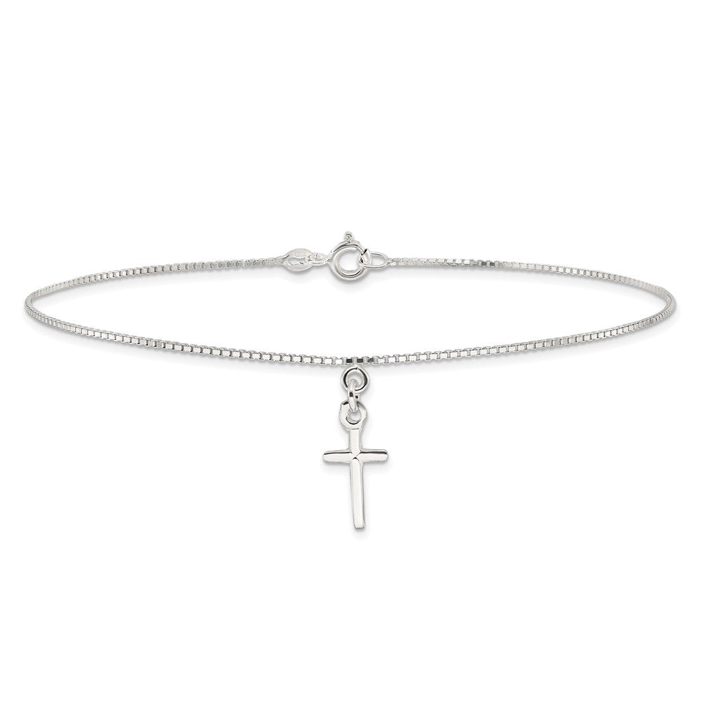 Sterlingsilber Kreuz Fußkettchen