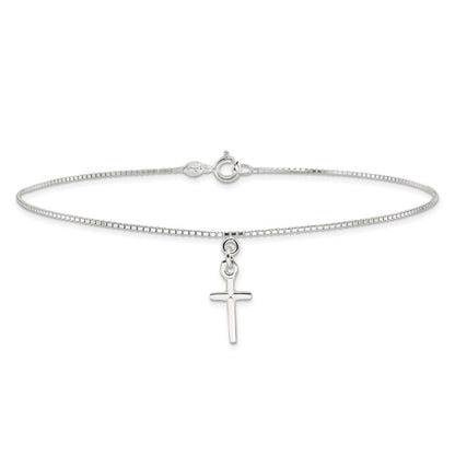 Sterlingsilber Kreuz Fußkettchen