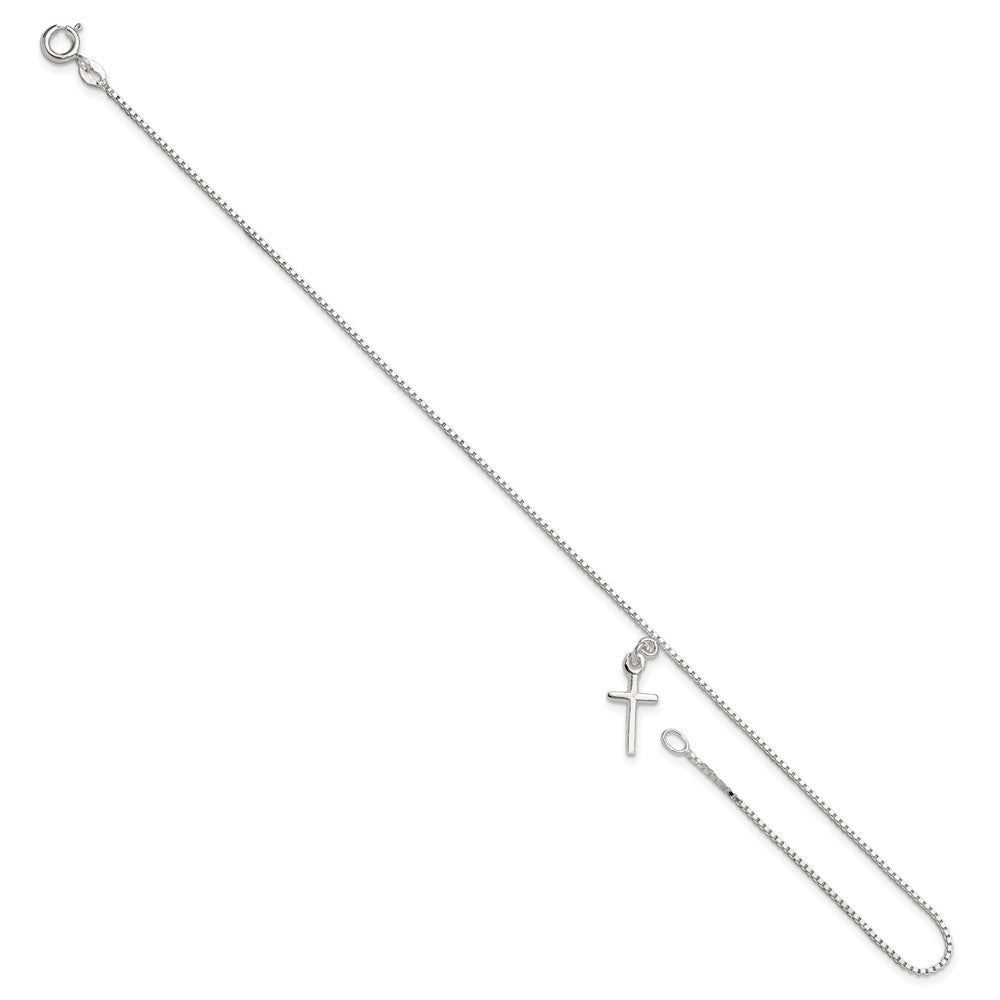 Sterlingsilber Kreuz Fußkettchen