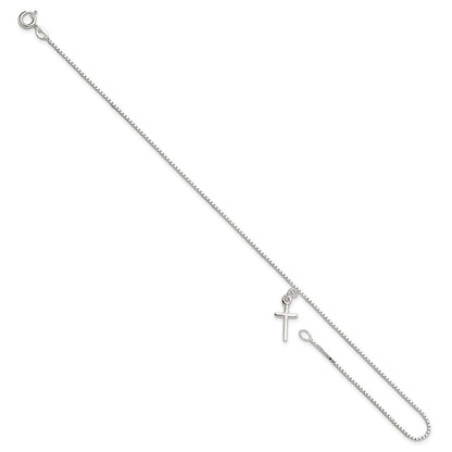 Sterlingsilber Kreuz Fußkettchen