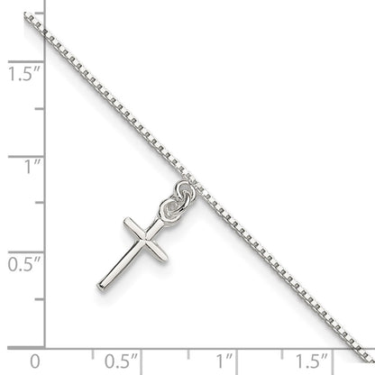 Sterlingsilber Kreuz Fußkettchen