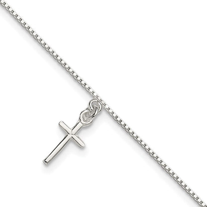 Sterlingsilber Kreuz Fußkettchen