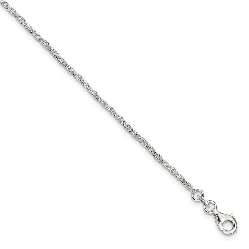 5 Zoll Sterlingsilber Diamantiert & Poliert 5 Zoll Plus 1 Zoll Verlängerung. Armband