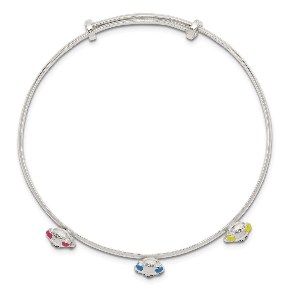 Sterlingsilber Mehrfarbig Emaille Teddy Bär Verstellbar Kinder Armreif