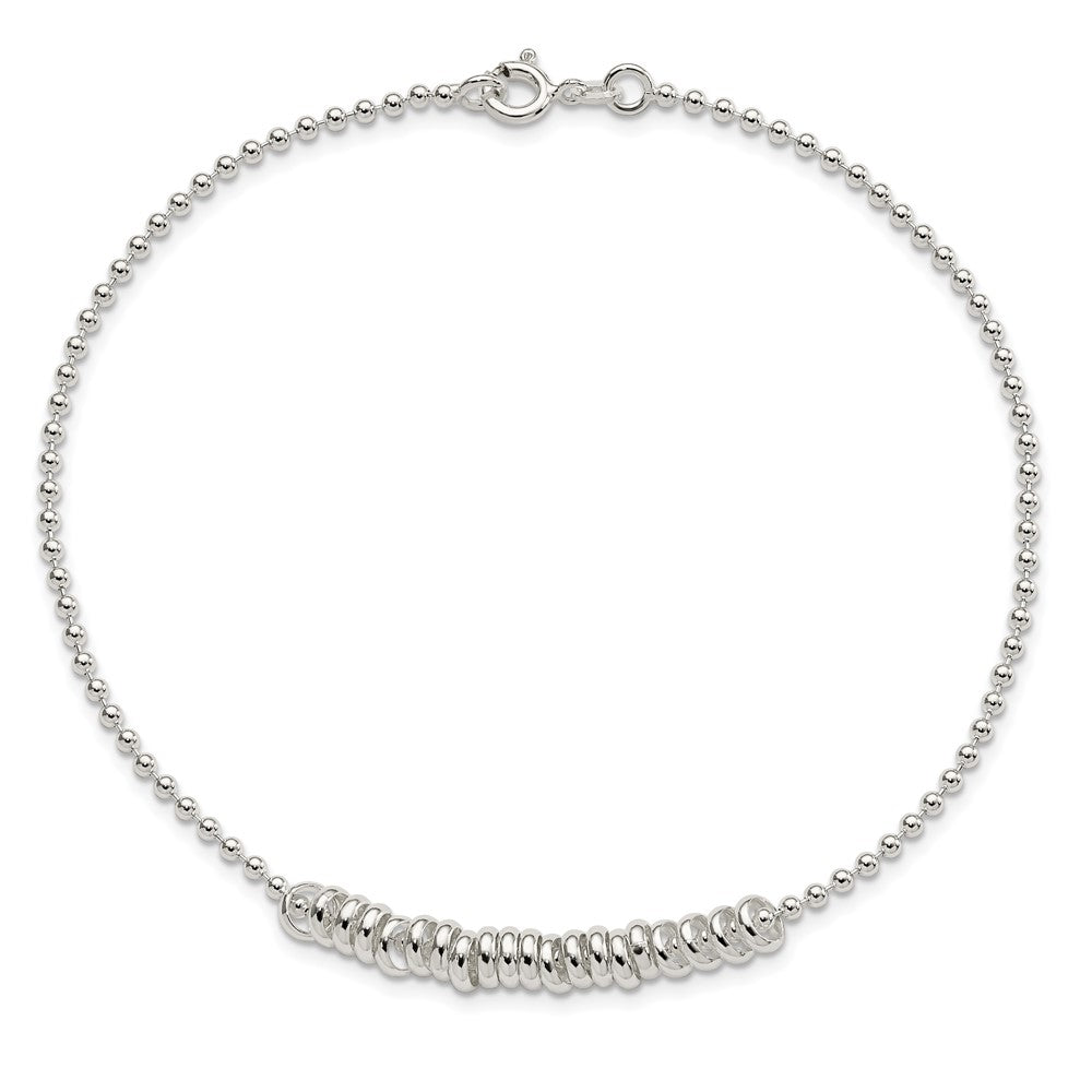 Sterlingsilber 10inch Poliert Fantasie Liebe Ring Fußkettchen