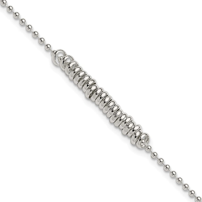 Sterlingsilber 10inch Poliert Fantasie Liebe Ring Fußkettchen