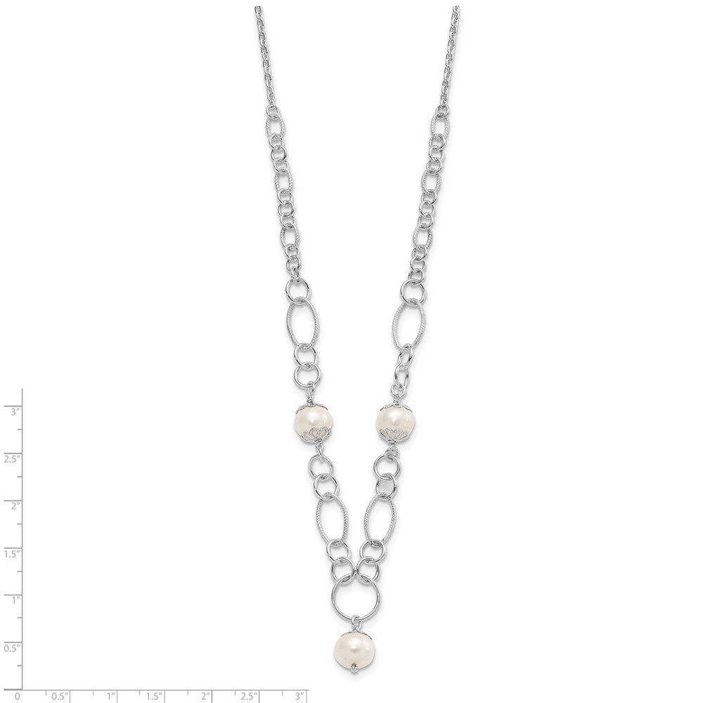 Sterlingsilber Poliert Fantasie Synthetisch Perle Tropfen Halskette