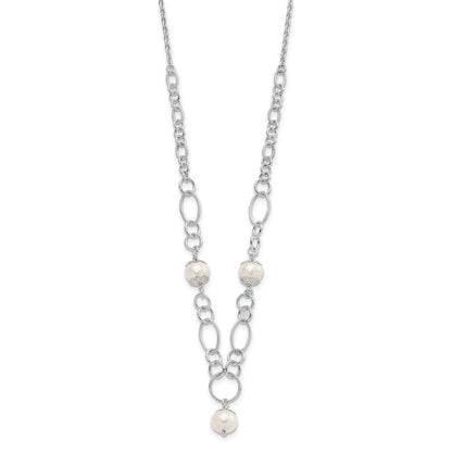 Sterlingsilber Poliert Fantasie Synthetisch Perle Tropfen Halskette