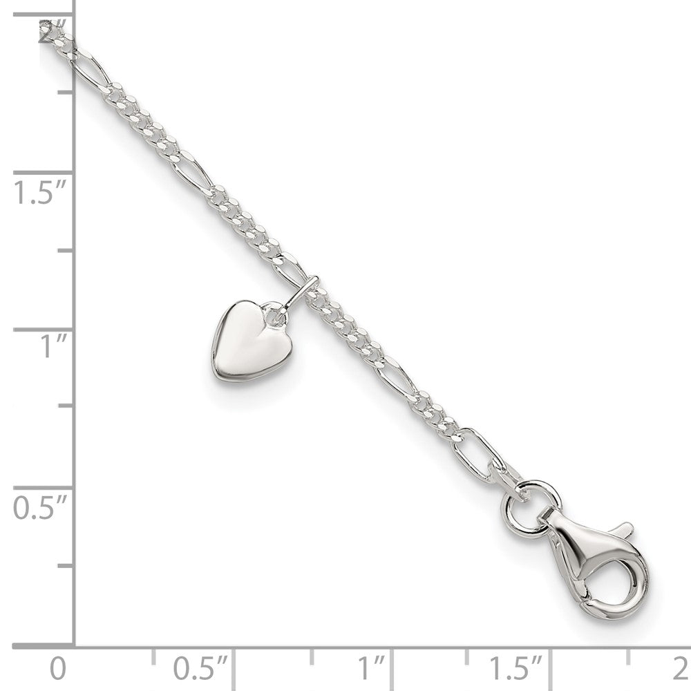Sterlingsilber Herz Hängend Fußkettchen