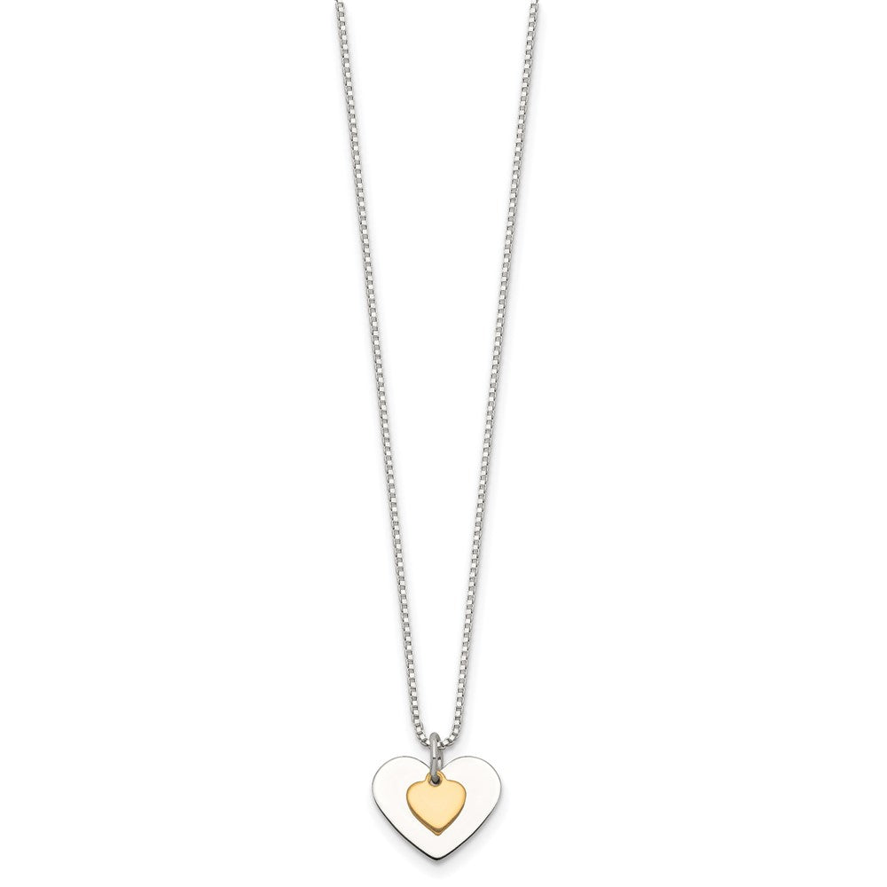 Sterlingsilber mit Vermeil Poliert Fantasie Herz Halskette