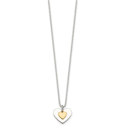 Sterlingsilber mit Vermeil Poliert Fantasie Herz Halskette