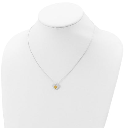 Sterlingsilber mit Vermeil Poliert Fantasie Herz Halskette
