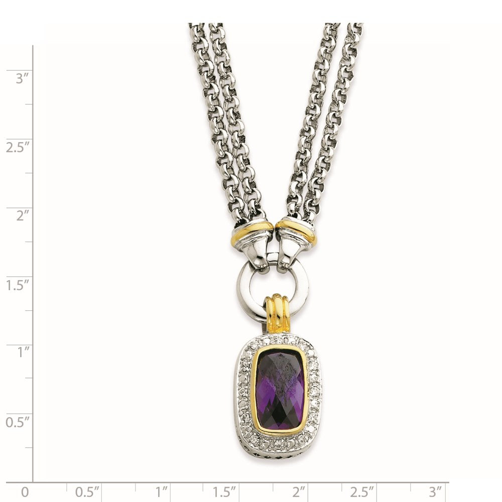 Sterlingsilber Glanz Vergoldet Zirkonia Halskette