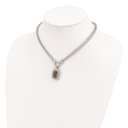 Sterlingsilber Glanz Vergoldet Zirkonia Halskette