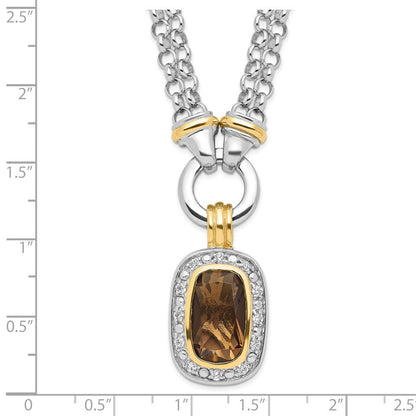 Sterlingsilber Glanz Vergoldet Zirkonia Halskette