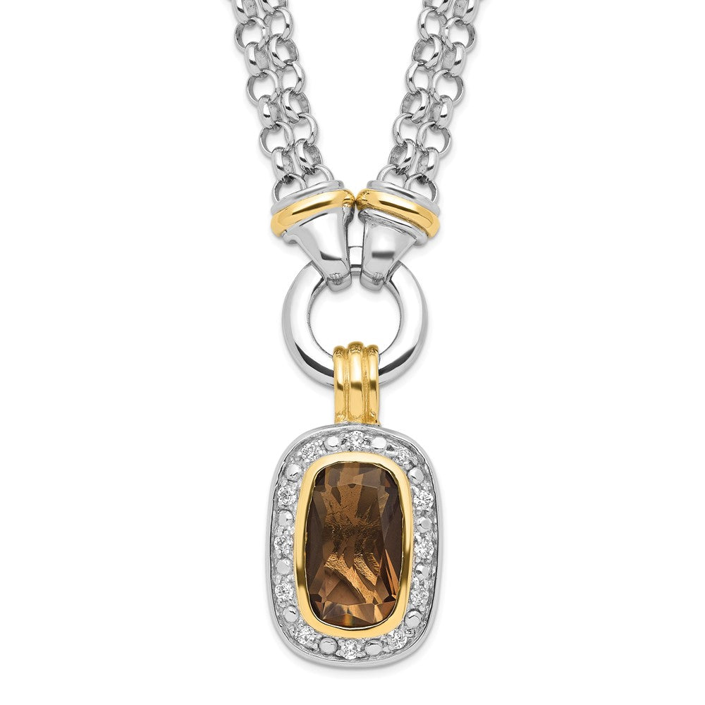 Sterlingsilber Glanz Vergoldet Zirkonia Halskette