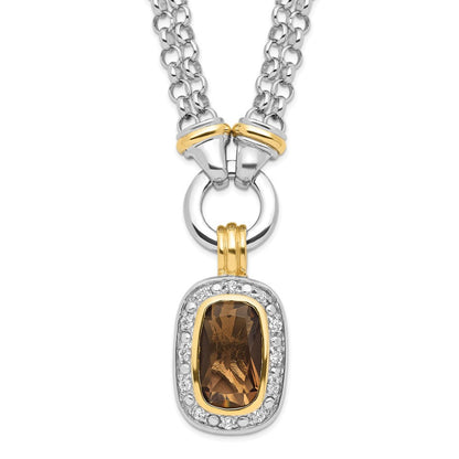 Sterlingsilber Glanz Vergoldet Zirkonia Halskette