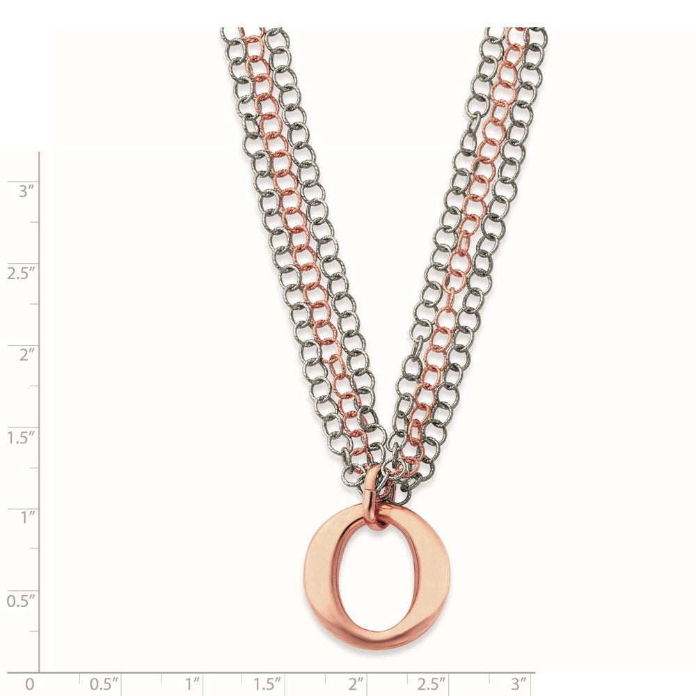 Sterlingsilber & Rose Vermeil Multi-strand mit Kreise Halskette
