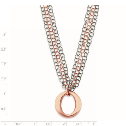Sterlingsilber & Rose Vermeil Multi-strand mit Kreise Halskette