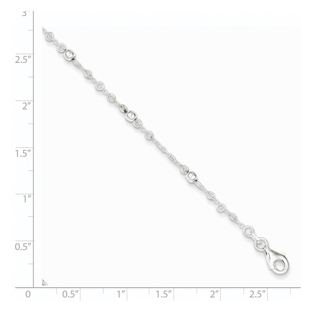 7.5 Zoll Sterlingsilber Poliert Fantasie Perle Armband