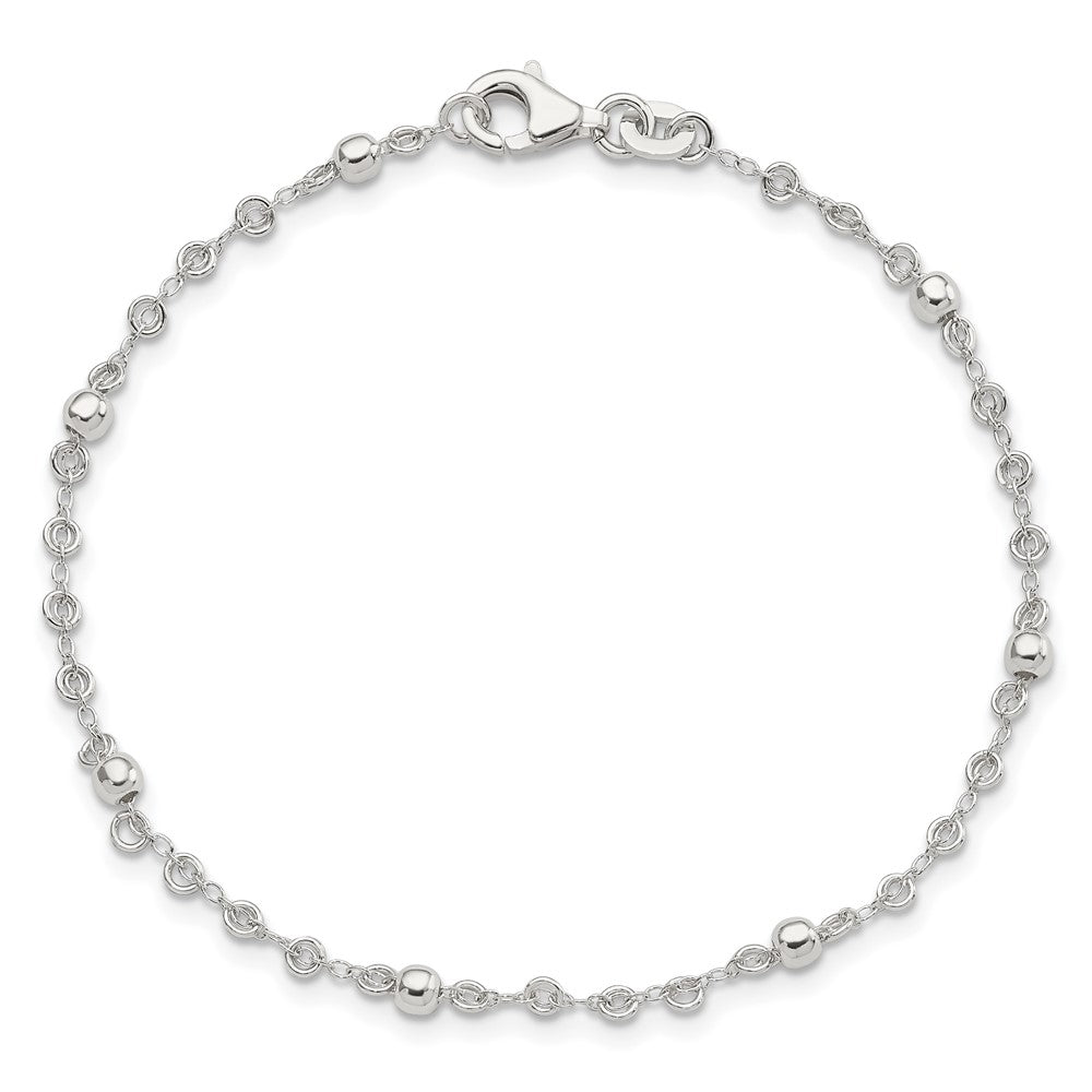 7.5 Zoll Sterlingsilber Poliert Fantasie Perle Armband