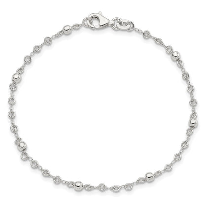 7.5 Zoll Sterlingsilber Poliert Fantasie Perle Armband