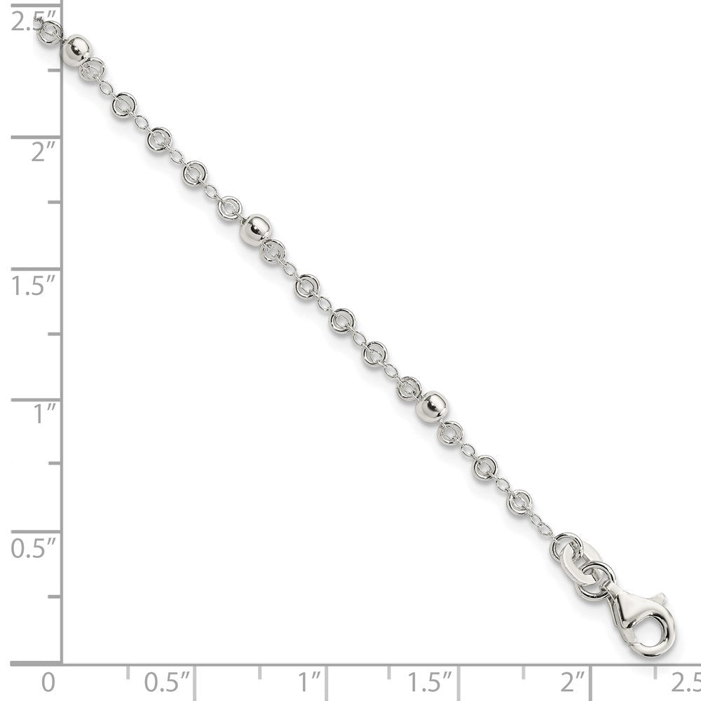 7.5 Zoll Sterlingsilber Poliert Fantasie Perle Armband