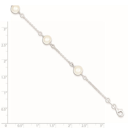 7.25 Zoll Sterlingsilber Fw Zuchtperle Armband