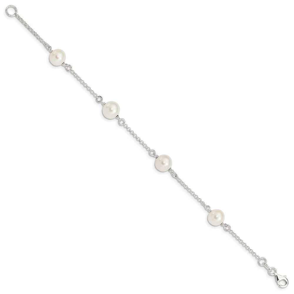 7.25 Zoll Sterlingsilber Fw Zuchtperle Armband