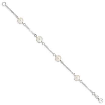 7.25 Zoll Sterlingsilber Fw Zuchtperle Armband