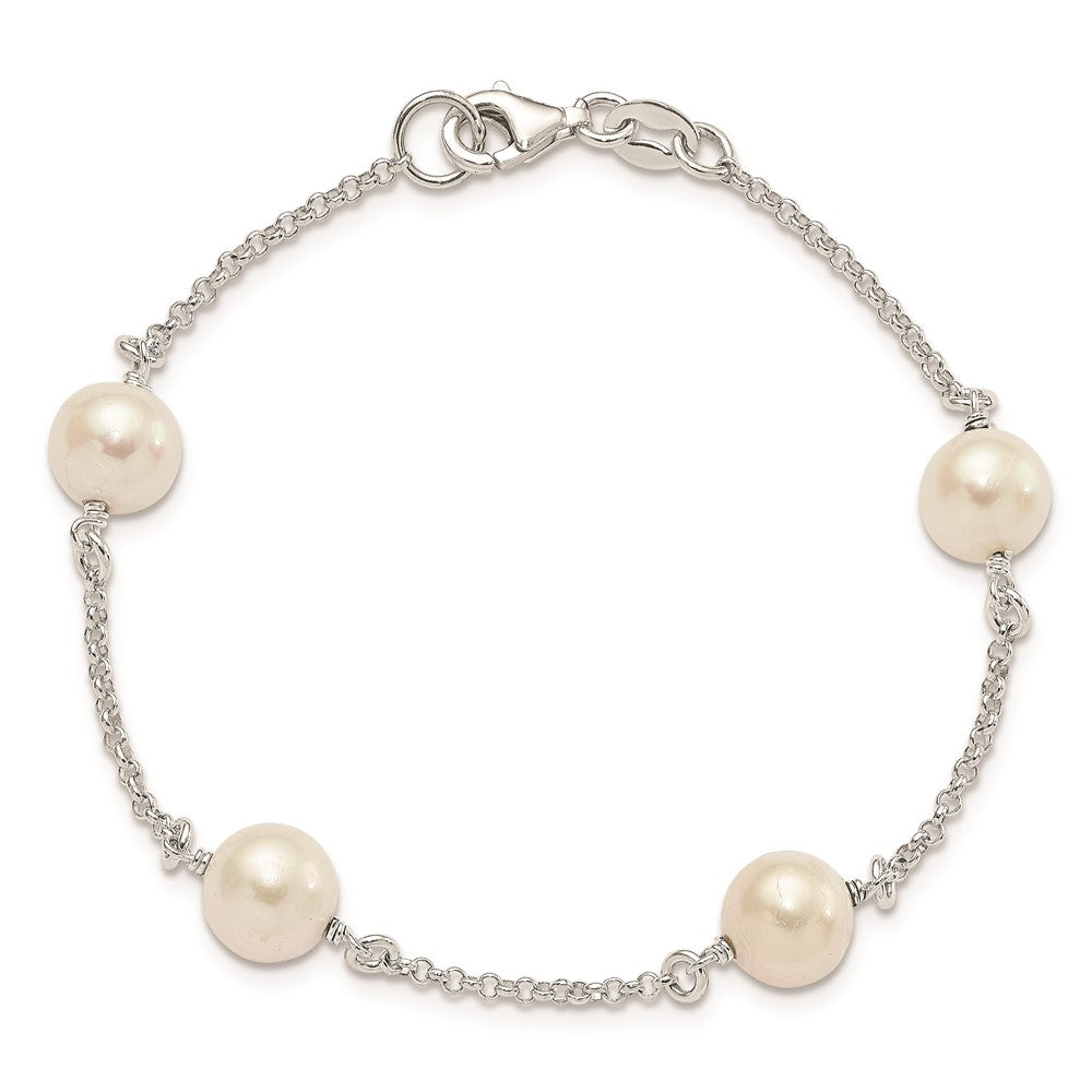 7.25 Zoll Sterlingsilber Fw Zuchtperle Armband