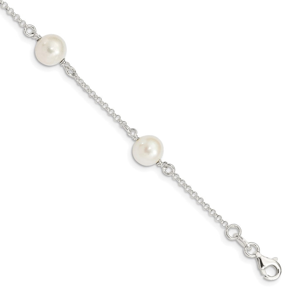 7.25 Zoll Sterlingsilber Fw Zuchtperle Armband