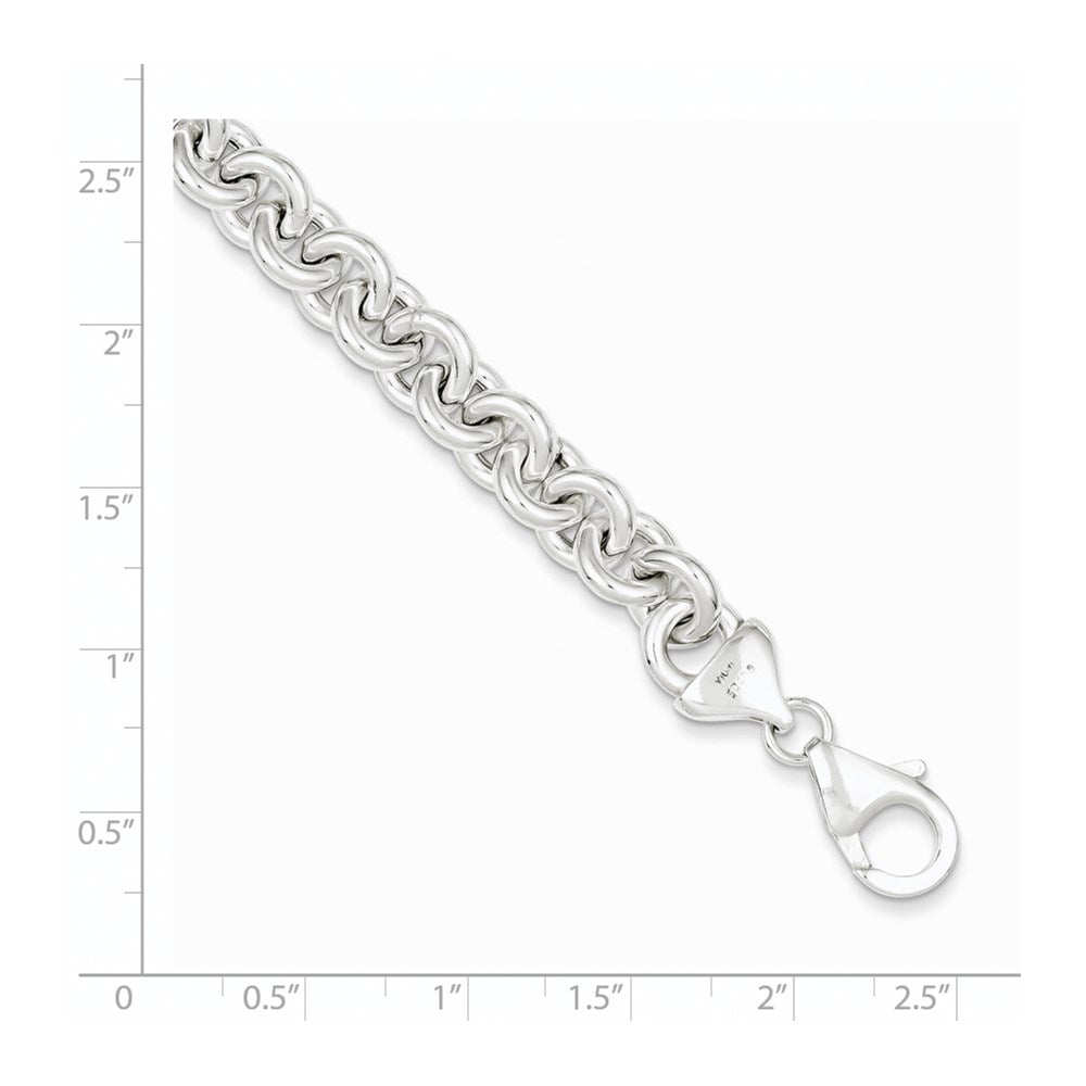 7.75 Zoll Sterlingsilber Poliert Fantasieglieder Armband