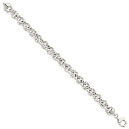 7.75 Zoll Sterlingsilber Poliert Fantasieglieder Armband