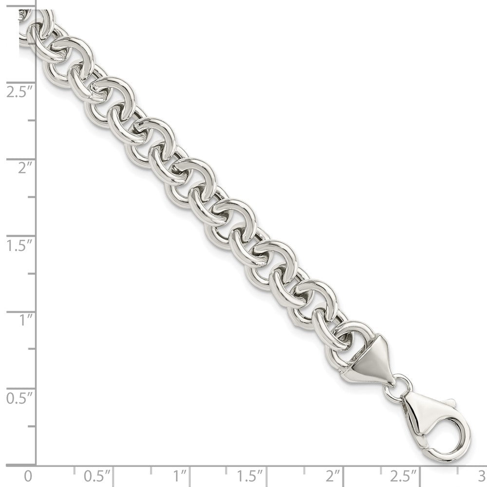 7.75 Zoll Sterlingsilber Poliert Fantasieglieder Armband