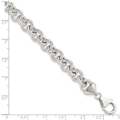 7.75 Zoll Sterlingsilber Poliert Fantasieglieder Armband